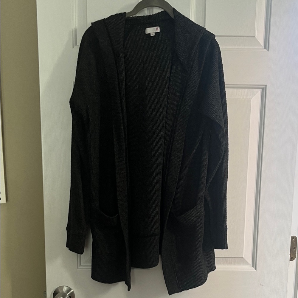 SO Women's Charcoal Grey Hooded Cardigan